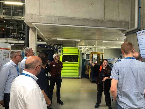 Photo de la dernière mission économique organisée aux Ateliers Busch à Chevenez (JU)