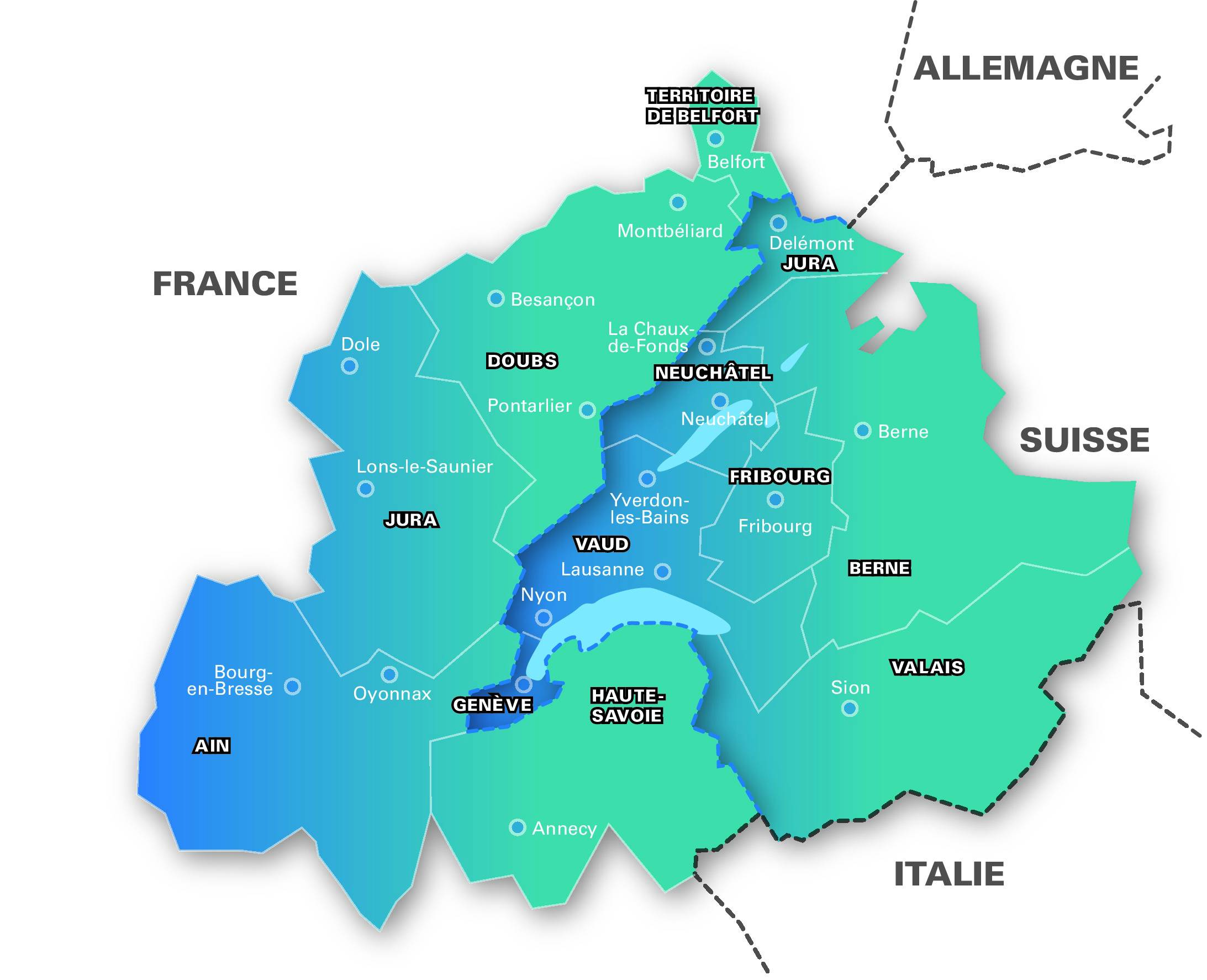 Carte Interreg France-Suisse