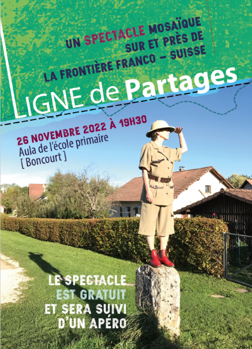Flyer du spectacle de Vivre la Frontière à Boncourt le 26 novembre 2022