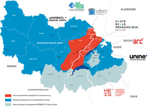 Carte des établissements membres de la Communauté du savoir